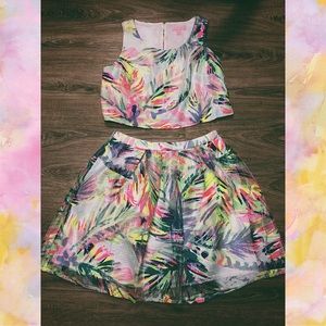 Lilly Pulitzer two piece crop top and skirt set